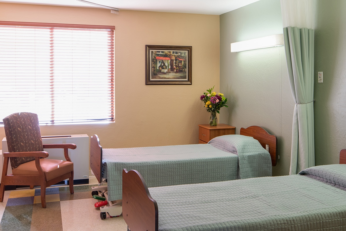 semi-private room at the Sun City Post Acute facility